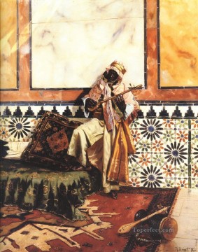 Gnaoua in a North African Interior Arabian painter Rudolf Ernst Oil Paintings